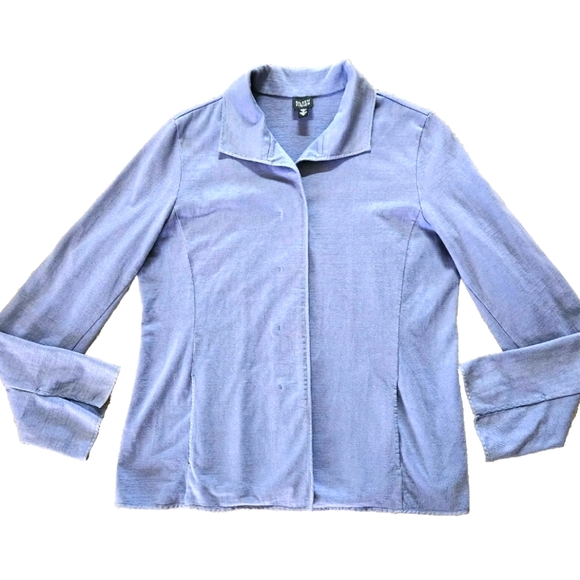 Eileen Fisher Jackets & Blazers - Eileen Fisher 100% Cotton Hidden Button Jacket Size M Color Periwinkle